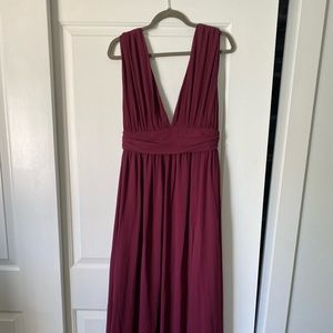 Lulus Heavenly Hues Burgundy Maxi Dress